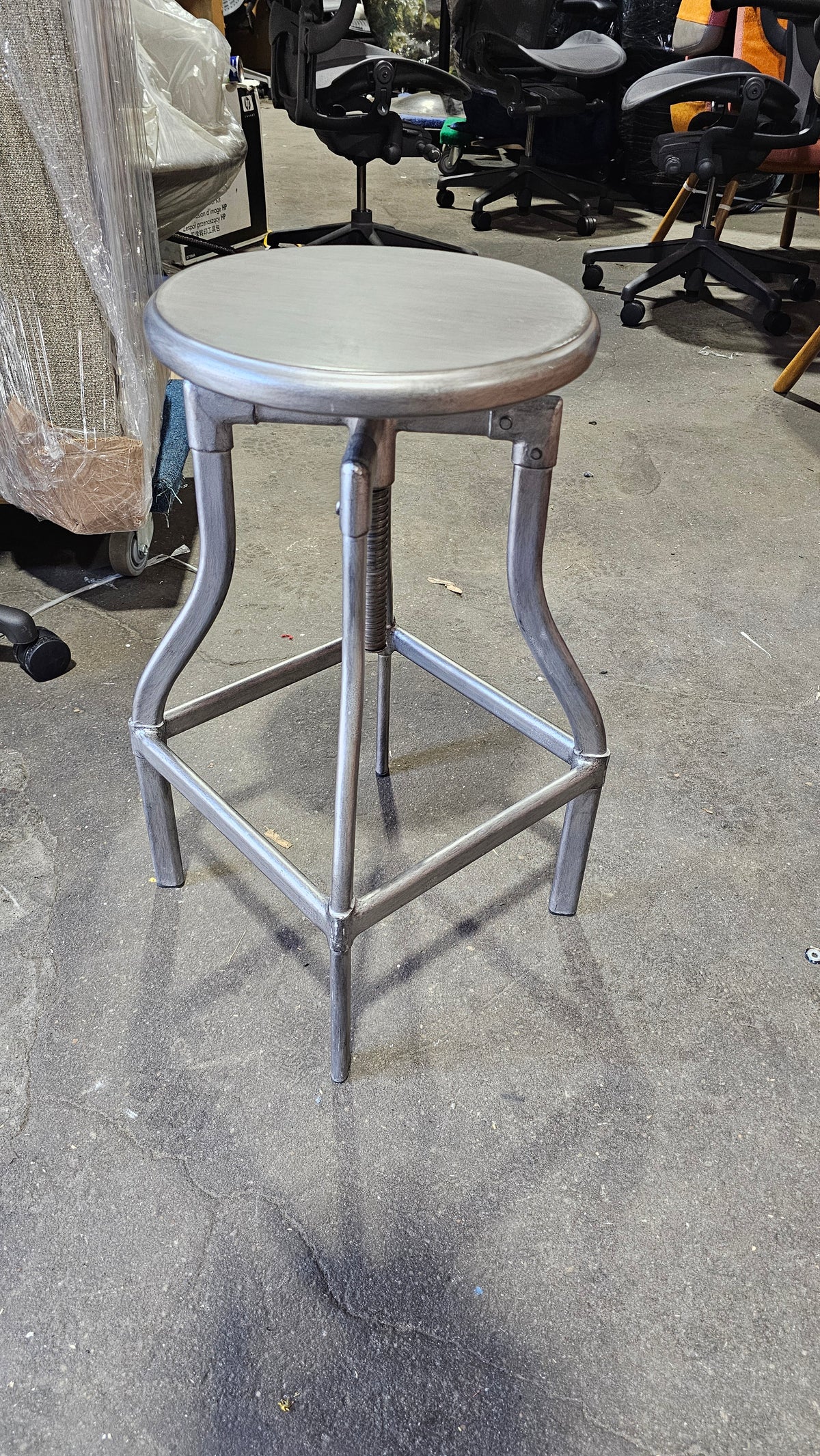 Crate & Barrel Turner Adjustable Metal Stool