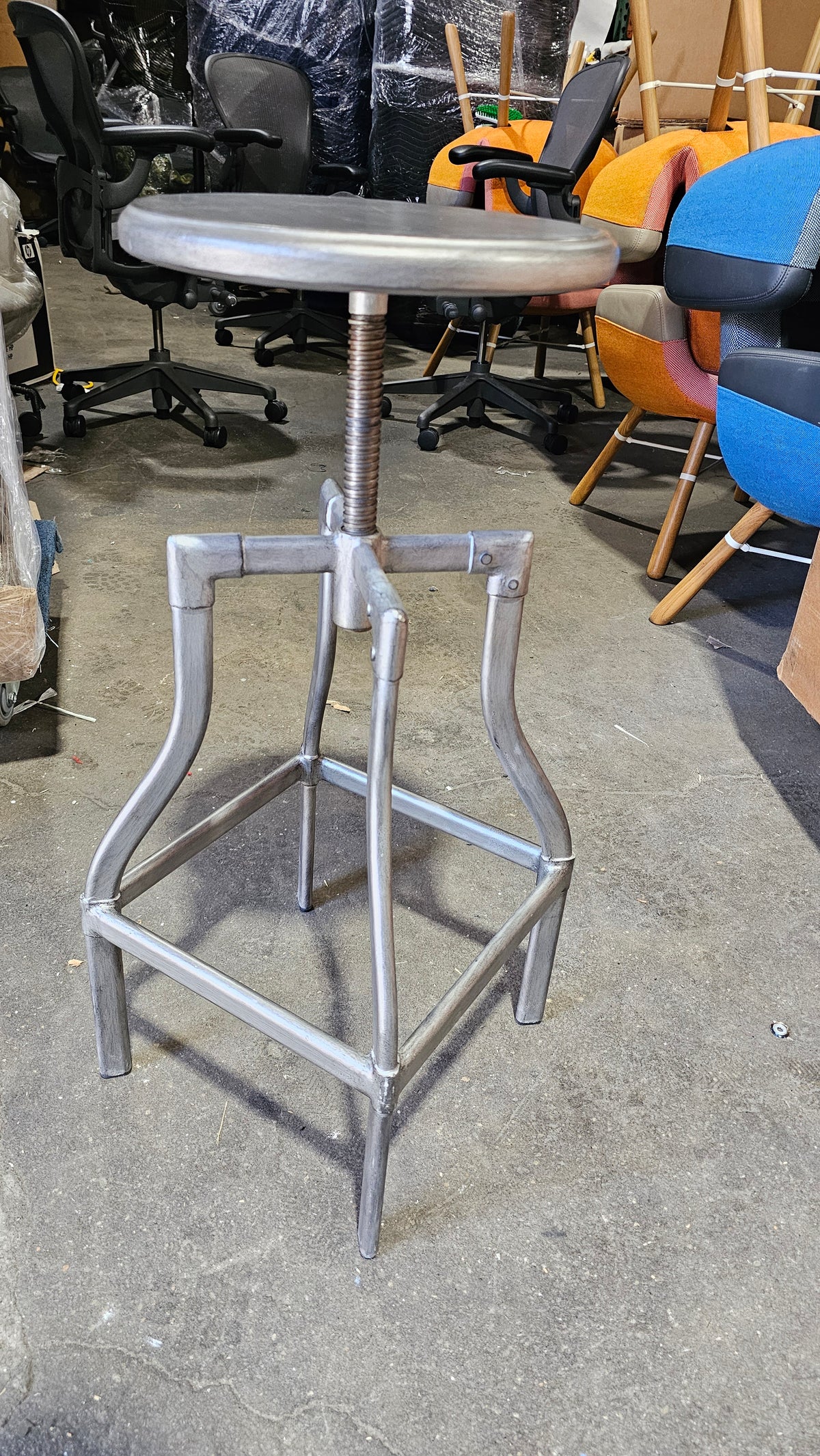 Crate & Barrel Turner Adjustable Metal Stool