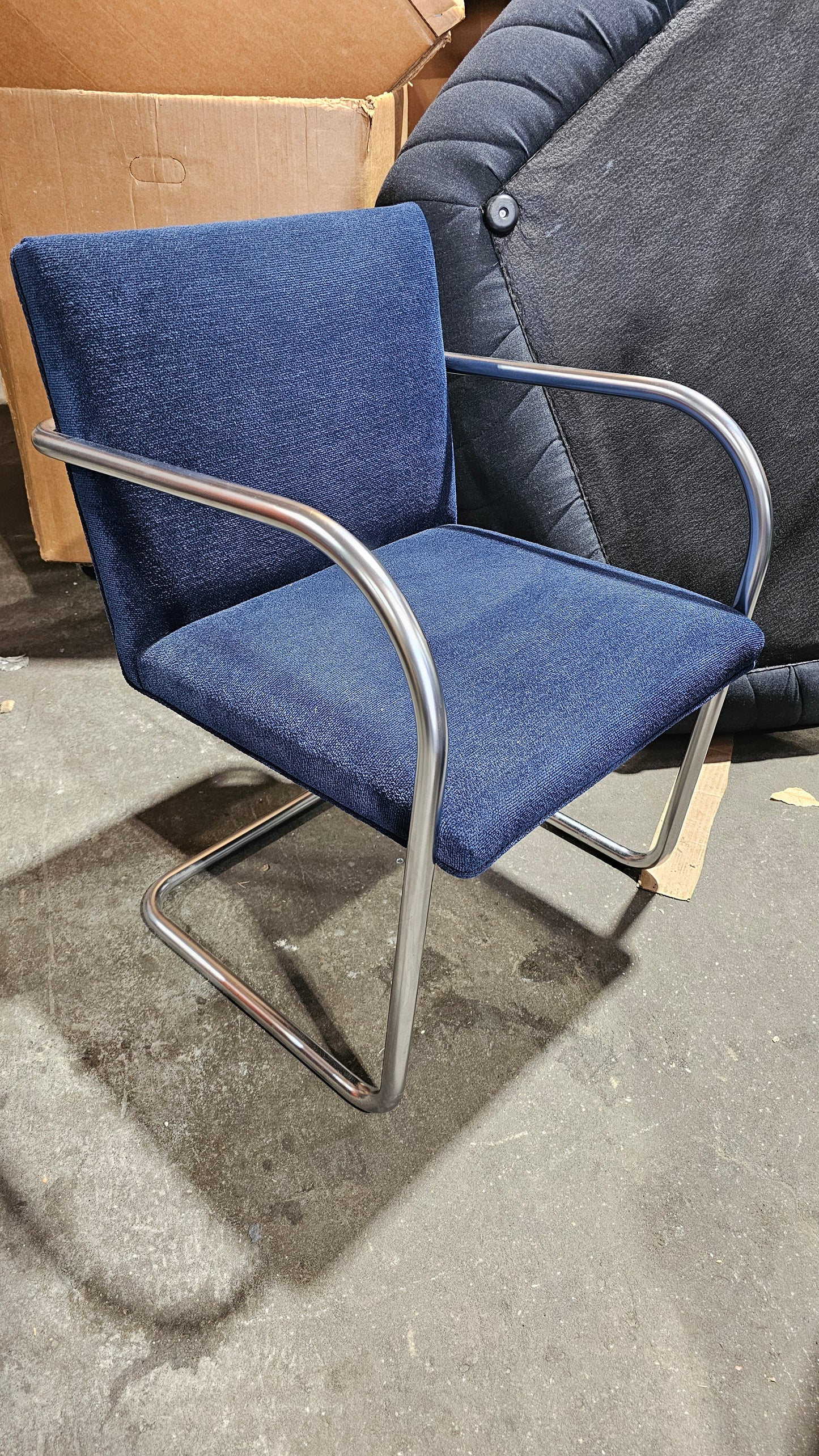 Knoll BRNO Chair in Dark Blue Fabric