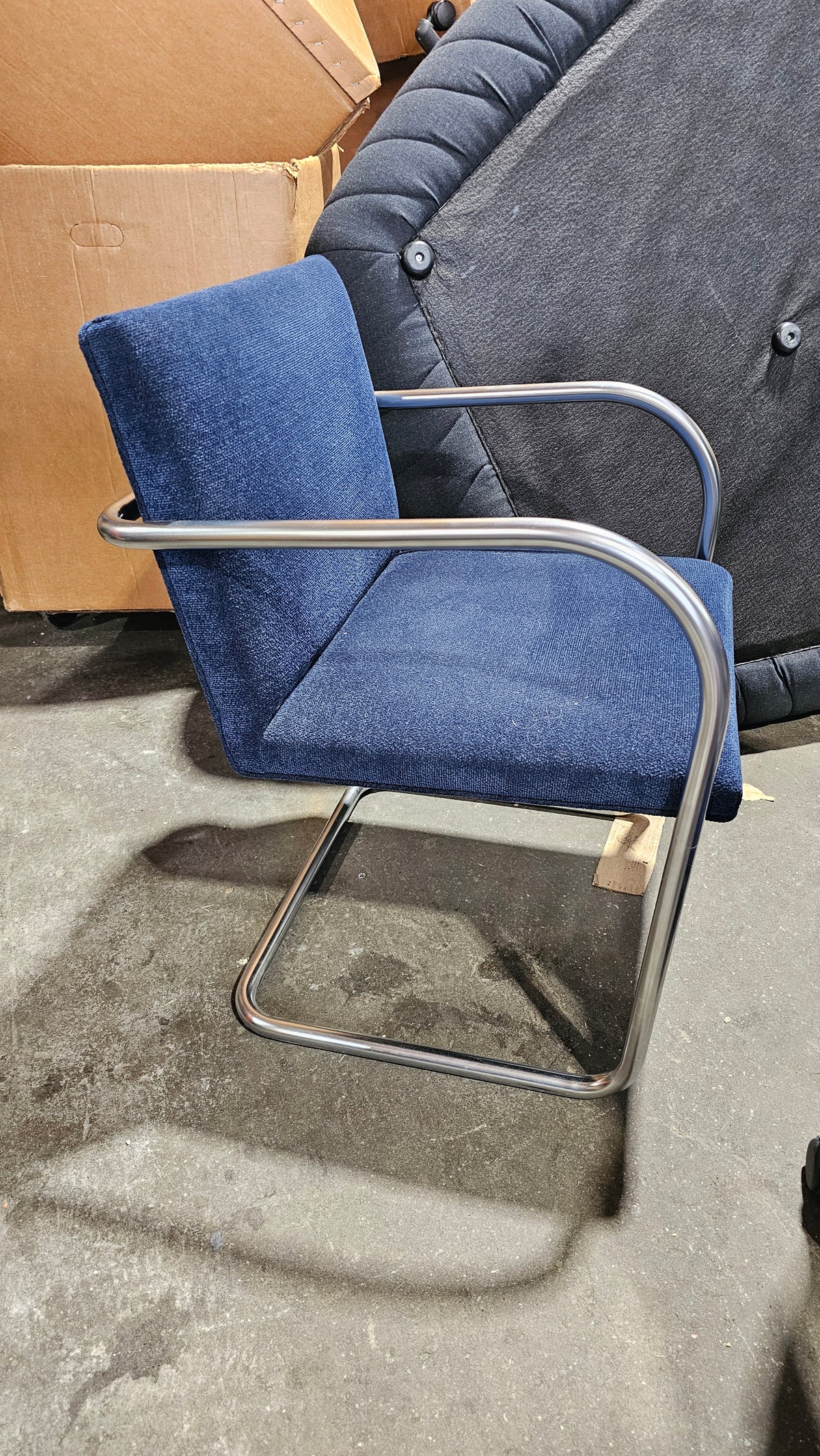 Knoll BRNO Chair in Dark Blue Fabric