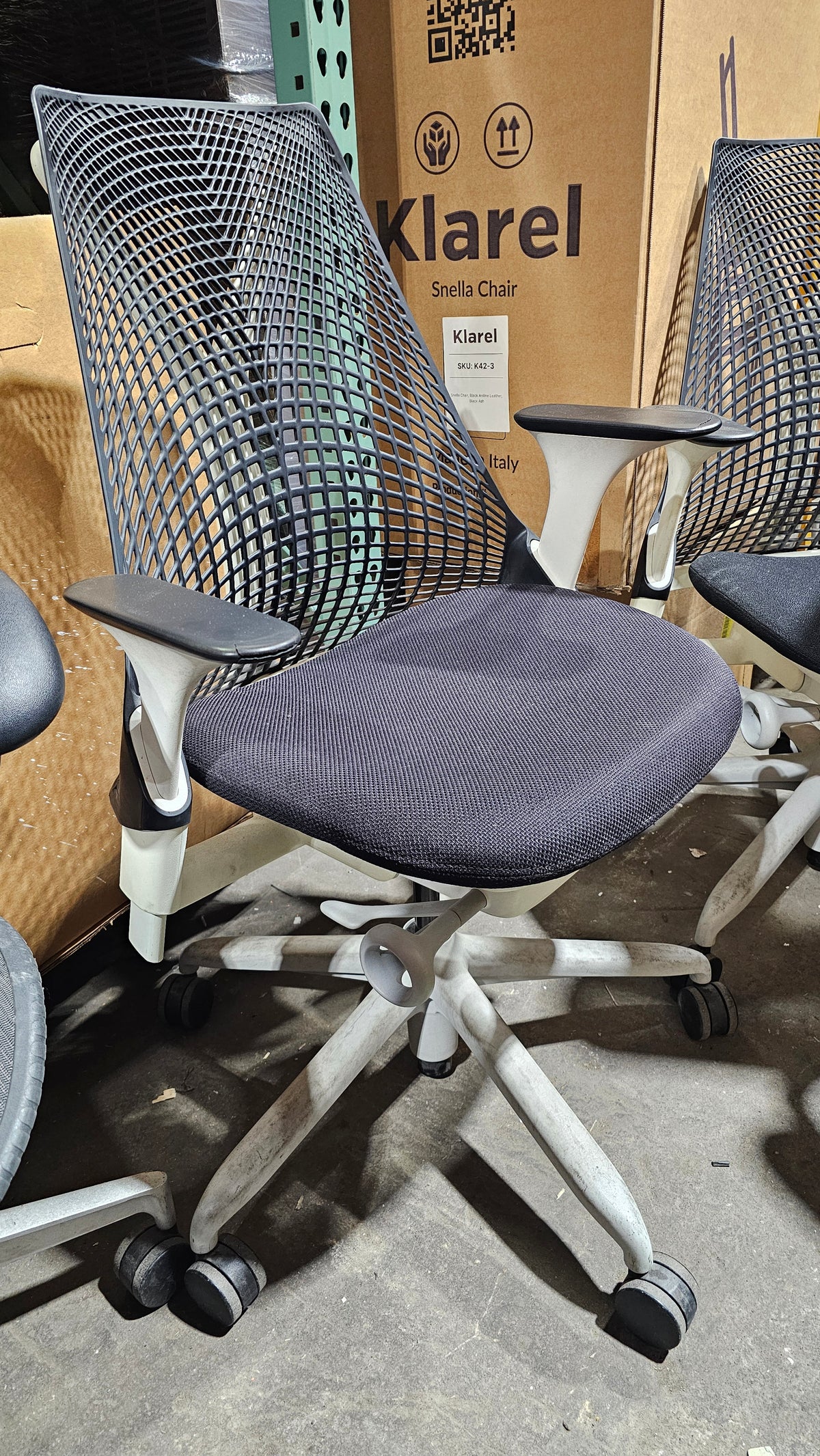 Herman Miller Sayl Chair in Black with White and Grey Frame