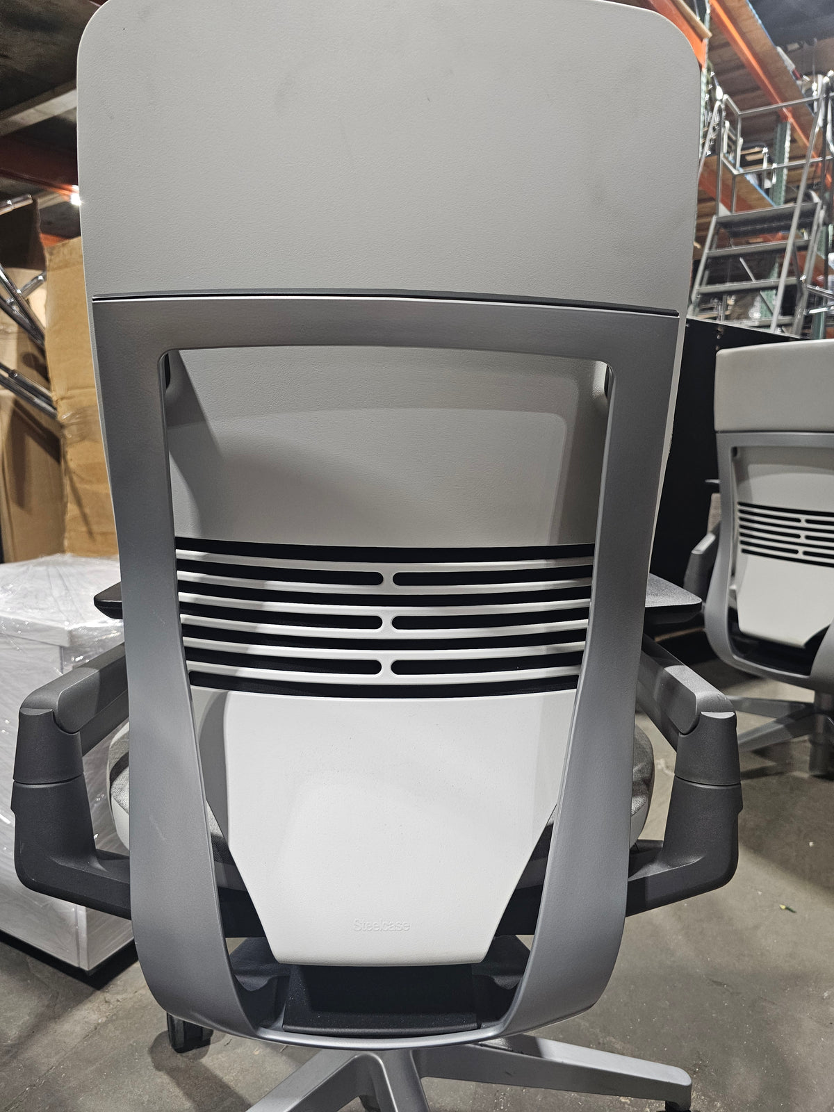 Steelcase Gesture Chair in Light Grey Fabric with White Frame