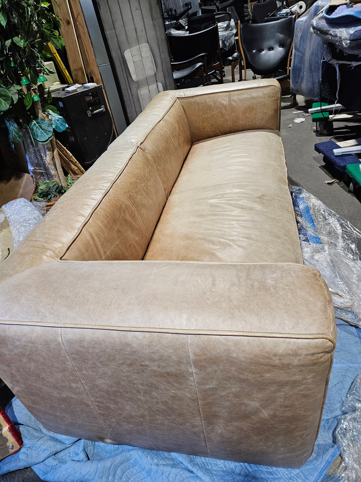 CB2 Lenyx XL 8.6-ft Leather Sofa