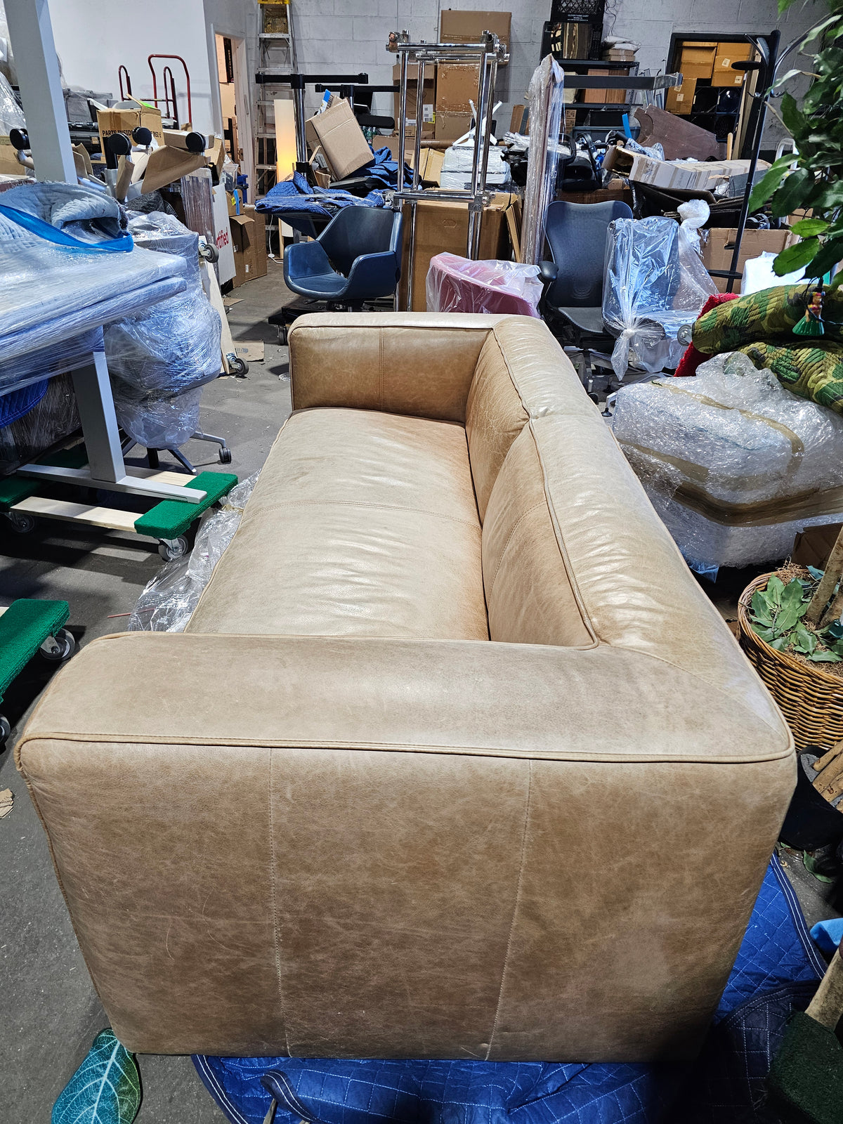 CB2 Lenyx XL 8.6-ft Leather Sofa
