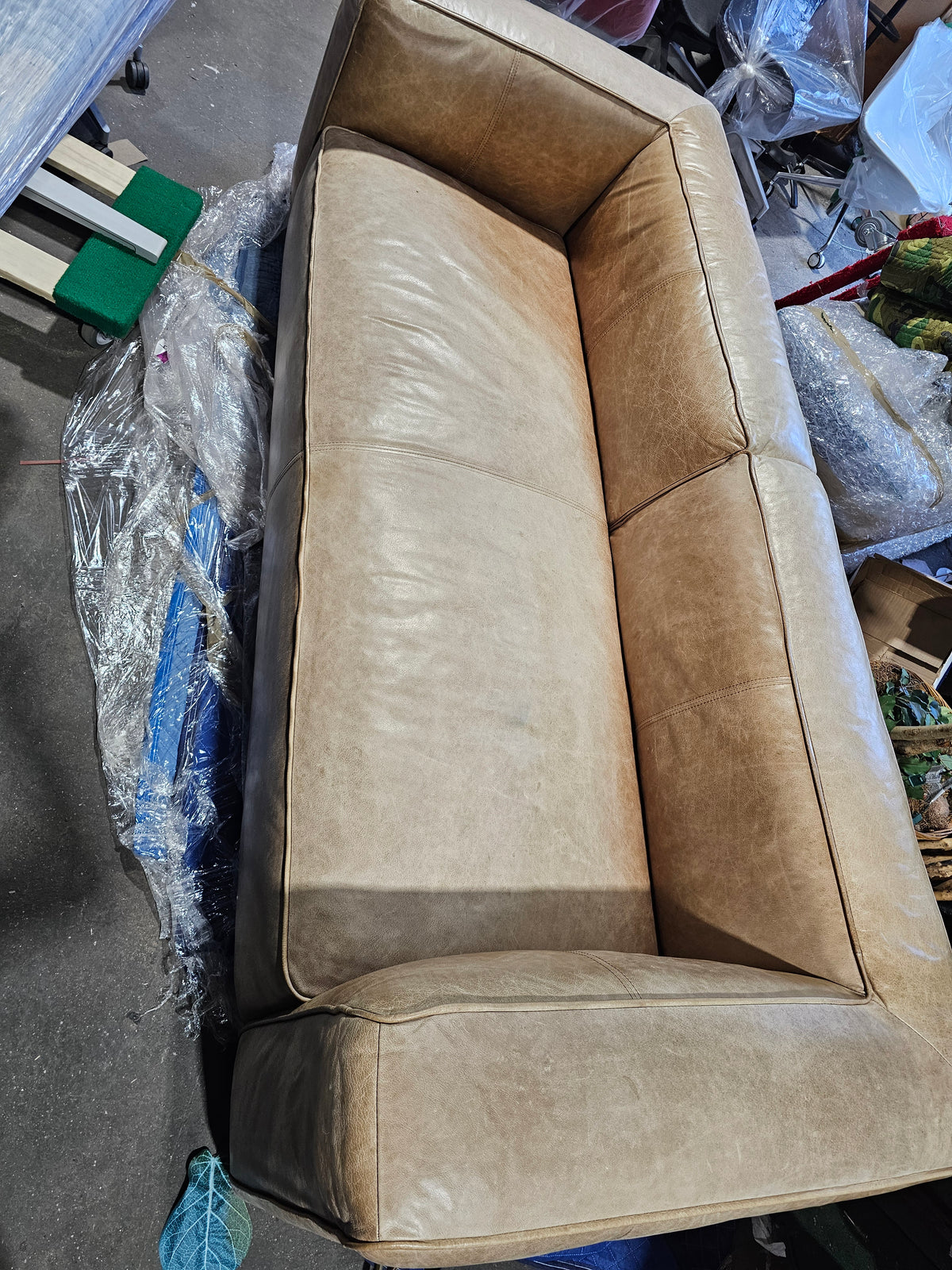 CB2 Lenyx XL 8.6-ft Leather Sofa