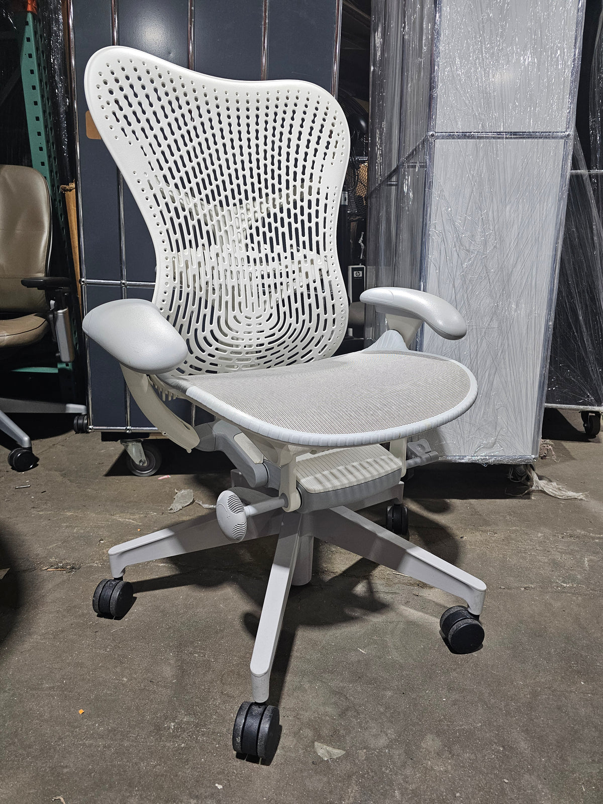 Herman Miller Mirra 2 Task Chair with White Back and LIght Grey Base