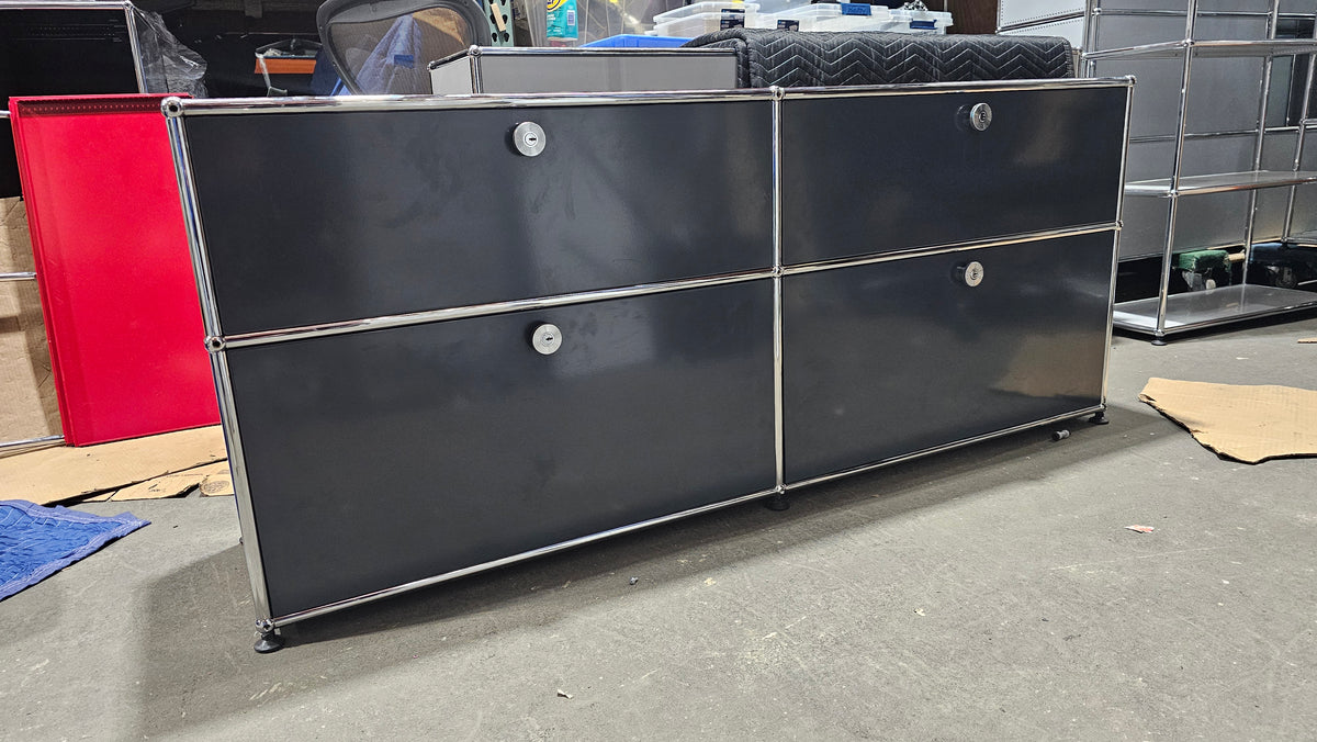 USM Haller Cabinet / Console 2x2 with 2 Doors and 2 Drawers in Anthracite