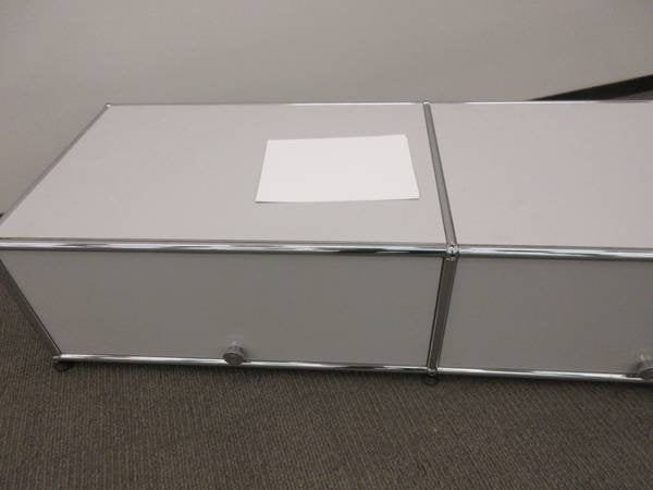 USM Haller Console 2x2 with 2 Drawers + 2 Pull-Out Shelves in Off-White - Bygone Icons