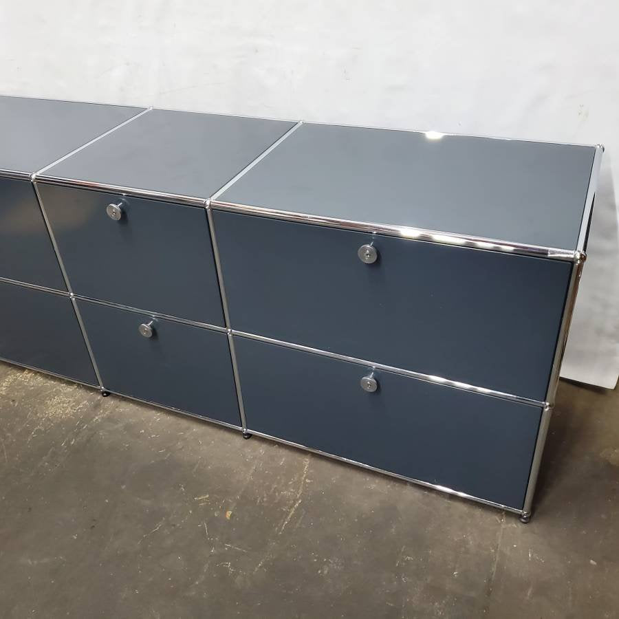 USM Haller Cabinet / Console 3x2 with 6 Drawers in Anthracite - Bygone Icons