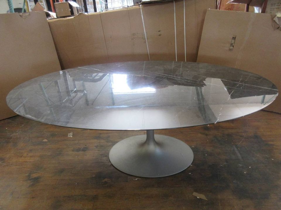 Knoll Saarinen Oval Marble Table, 78-in