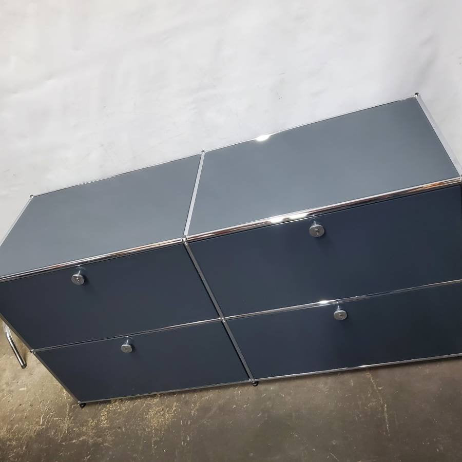 USM Haller Cabinet 2x2 with 4 Drawers in Anthracite - Bygone Icons