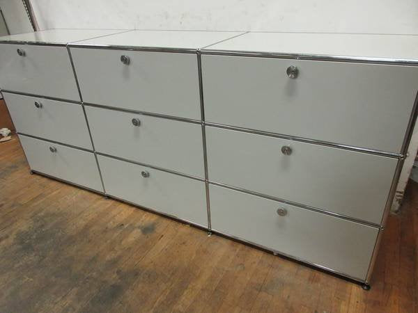 USM Haller Storage Cabinet / Wall Unit 9-Drawer in Off-White - Bygone Icons