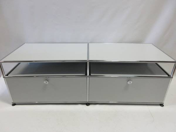 USM Haller Console 2x2 with 2 Drawers + 2 Shelves in Off-White - Bygone Icons