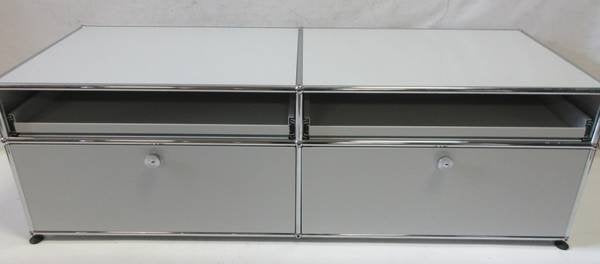 USM Haller Console 2x2 with 2 Drawers + 2 Pull-Out Shelves in Off-White - Bygone Icons