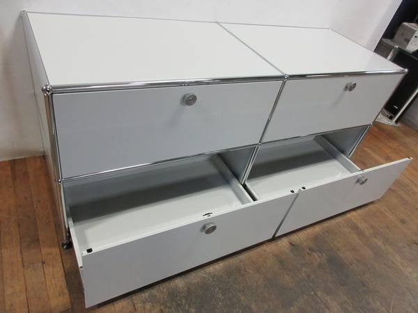 USM Haller Cabinet 2x2 with 4 Drawers in Off-White - Bygone Icons