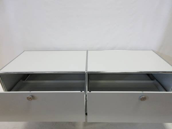 USM Haller Console / Sideboard 2-Drawer with Legs in Off-White - Bygone Icons