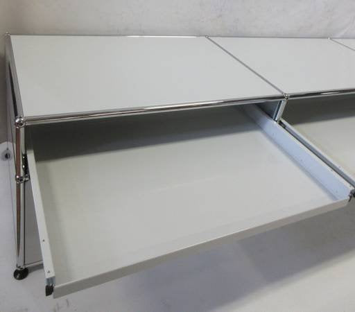 USM Haller Console 3x2 with 3 Drawers + 3 Pull-Out Shelves in Light Grey