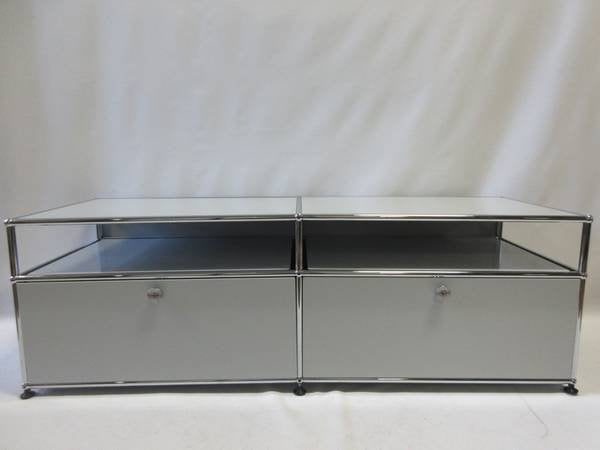 USM Haller Console 2x2 with 2 Drawers + 2 Shelves in Off-White - Bygone Icons