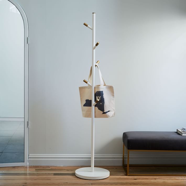 West Elm Midcentury Coat Rack in White - Bygone Icons