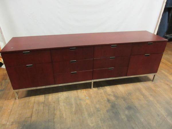 Florence Knoll 4-Position 10-Drawer Cherry Wood Credenza - Bygone Icons