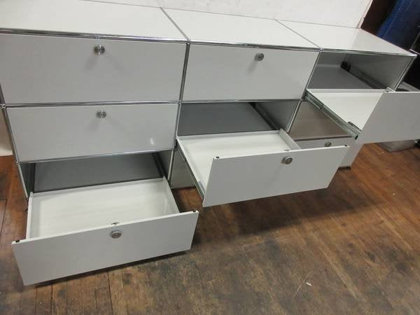 USM Haller Storage Cabinet / Wall Unit 9-Drawer in Off-White - Bygone Icons