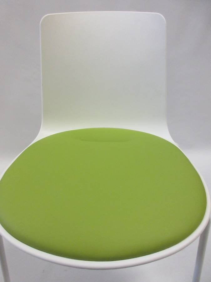 Coalesse Lottus Dining/Side Chair in White with Green Cushion - Bygone Icons