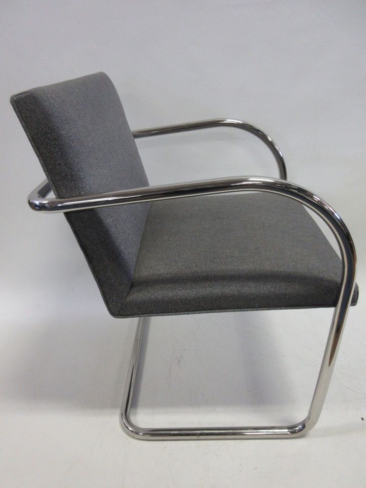 Knoll BRNO Chairs in Grey Fabric - A Pair (Vintage)