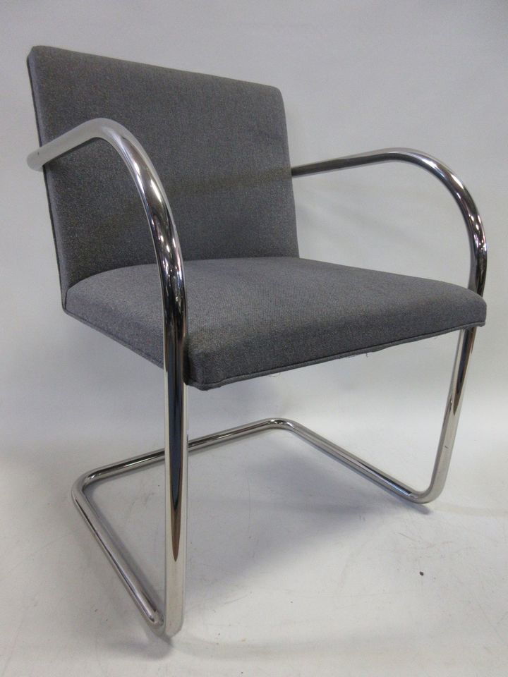 Knoll BRNO Chairs in Grey Fabric - A Pair (Vintage)