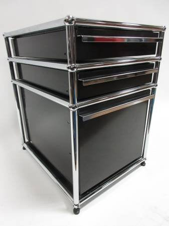 USM Haller 3-Drawer Nightstand / Pedestal File Cabinet in Black