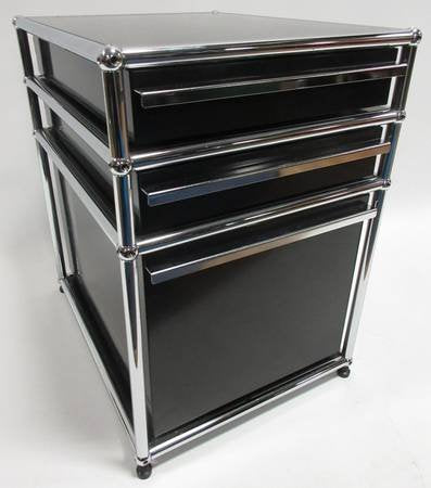 USM Haller 3-Drawer Nightstand / Pedestal File Cabinet in Black