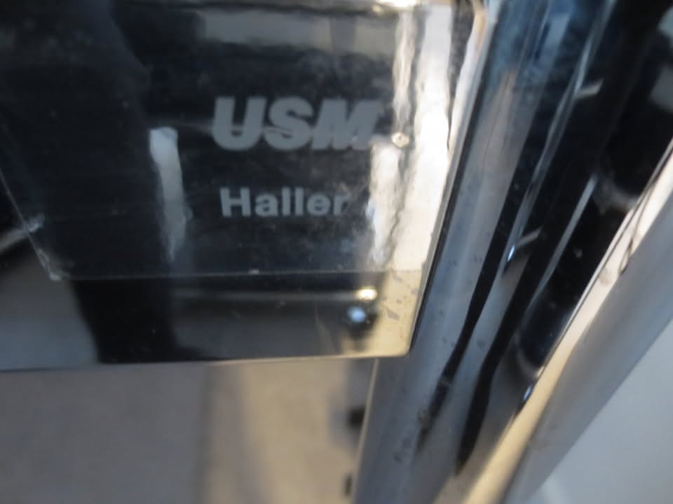 USM Haller Rolling Nightstand / Pedestal File Cabinet 2-Drawer in Steel Blue