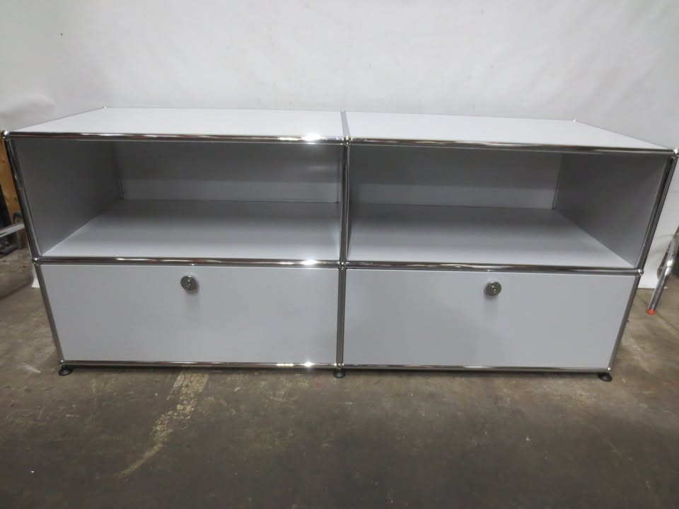 USM Haller 2x2 Cabinet with 2 Shelves & 2 Drawers in Light Grey