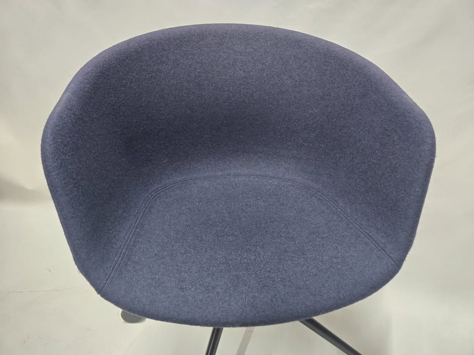 HAY About A Chair (AAC 21) Swivel Chair in Blue Fabric