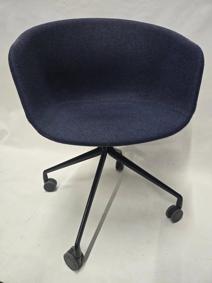 HAY About A Chair (AAC 21) Swivel Chair in Blue Fabric