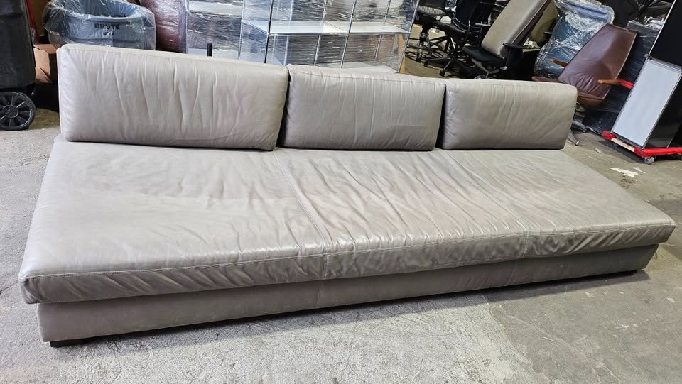 Restoration Hardware Cloud 10x3.5-ft Grey Leather Armless Sofa