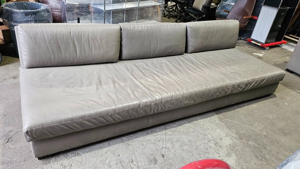 Restoration Hardware Cloud 10x3.5-ft Grey Leather Armless Sofa