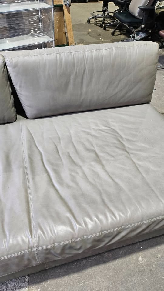 Restoration Hardware Cloud 10x3.5-ft Grey Leather Armless Sofa