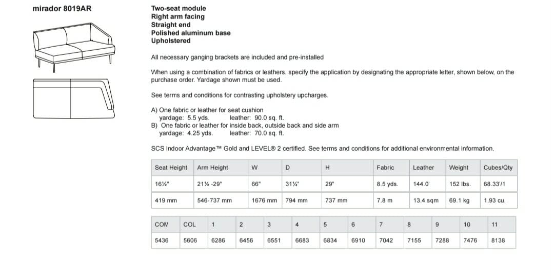Bernhardt Design Mirador L-Shape Sofa