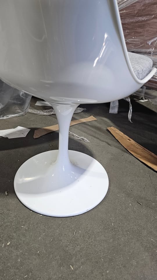Tulip Style Side Chair with Grey Seat