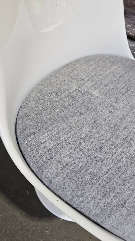 Tulip Style Side Chair with Grey Seat