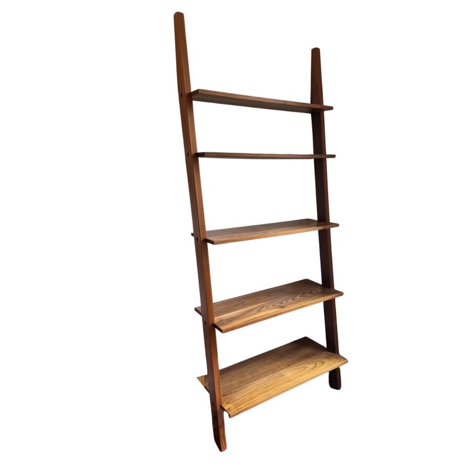 Room & Board Pisa Leaning Bookcase in Walnut