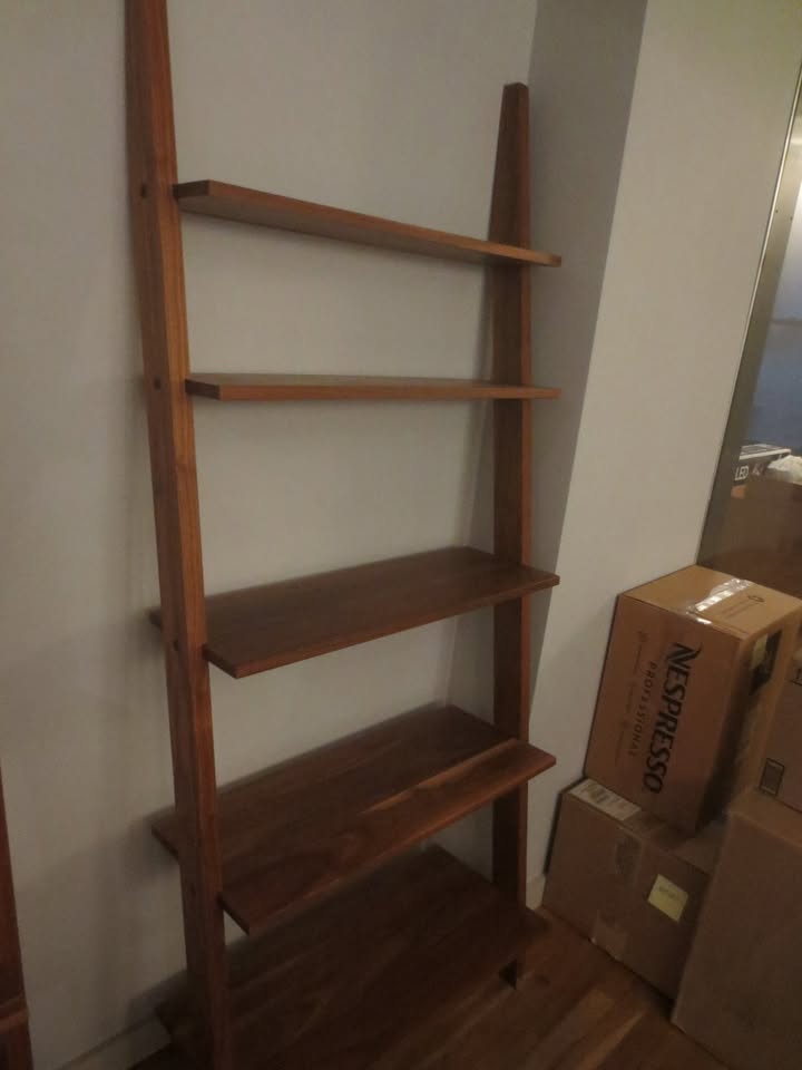 Room & Board Pisa Leaning Bookcase in Walnut