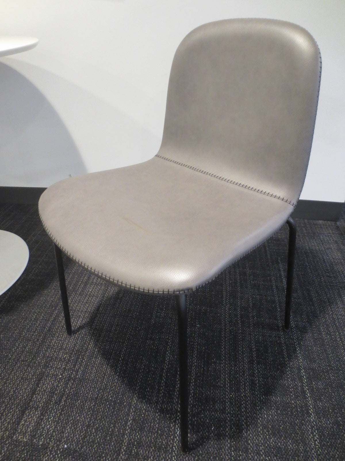 CB2 Primitivo Chair in Grey Faux Leather