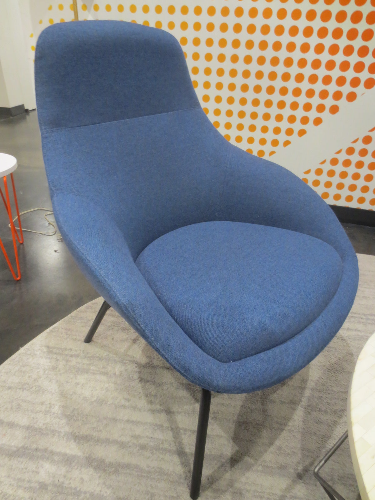 Herman Miller Naughtone Always Lounge Chair in Blue Fabric