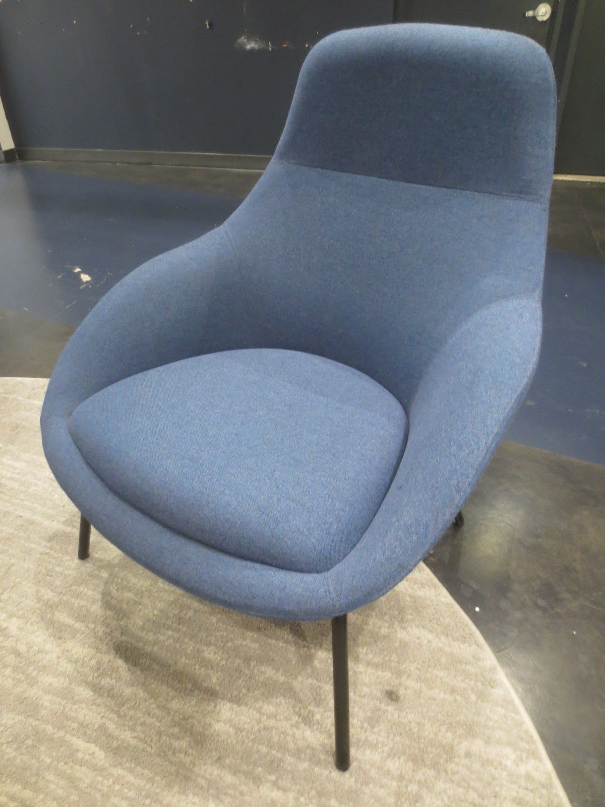 Herman Miller Naughtone Always Lounge Chair in Blue Fabric