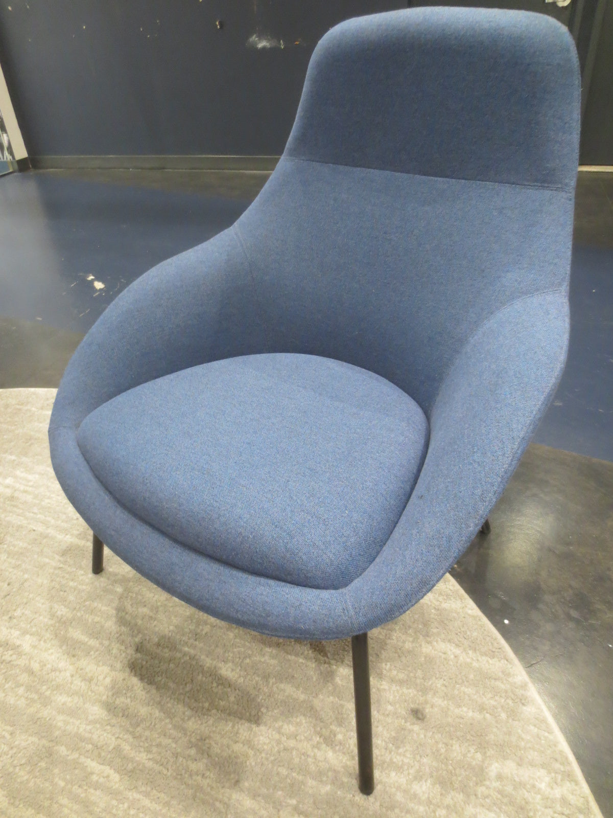 Herman Miller Naughtone Always Lounge Chair in Blue Fabric
