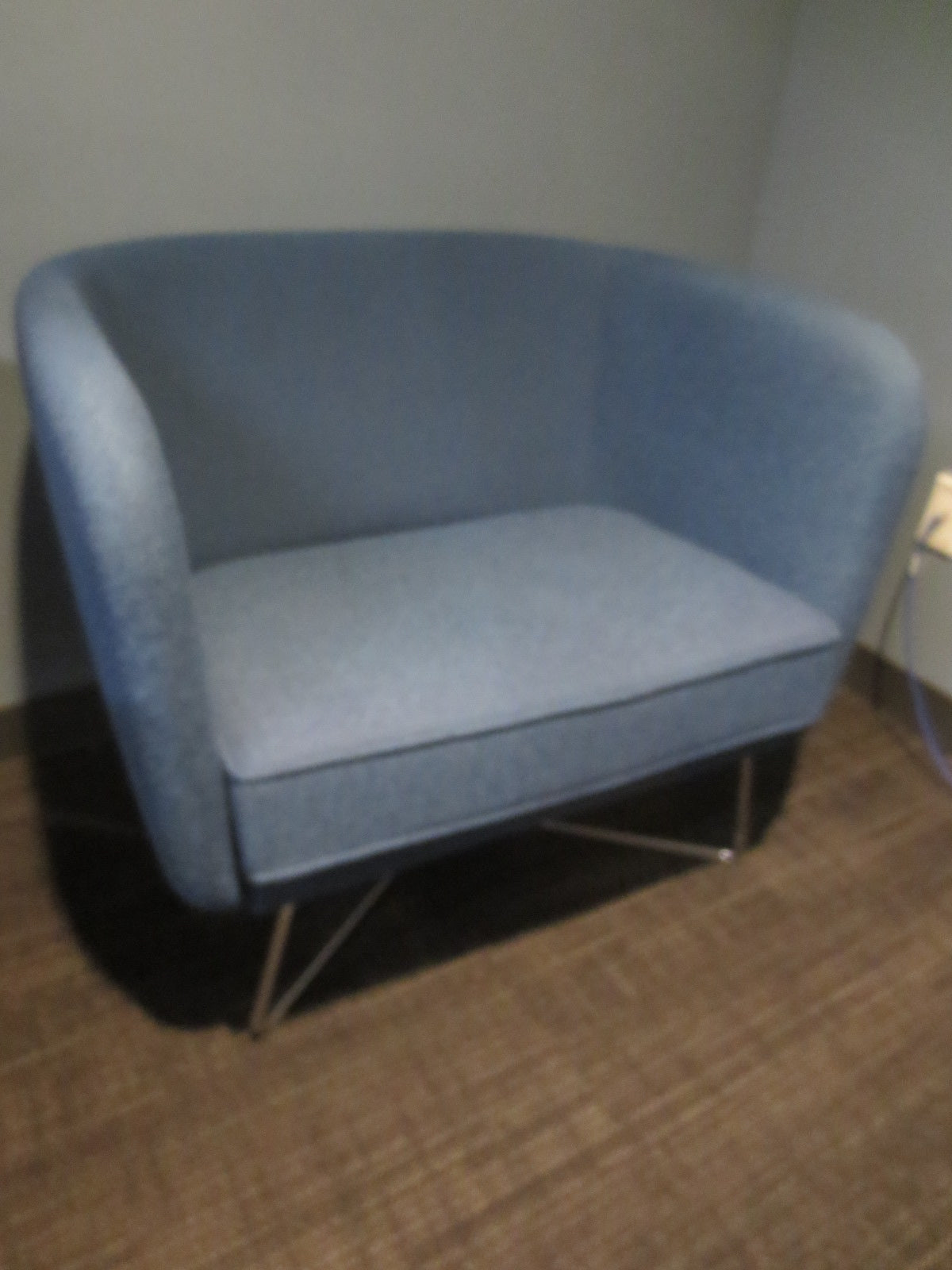 Knoll Rockwell Unscripted Club Chair in Blue Fabric