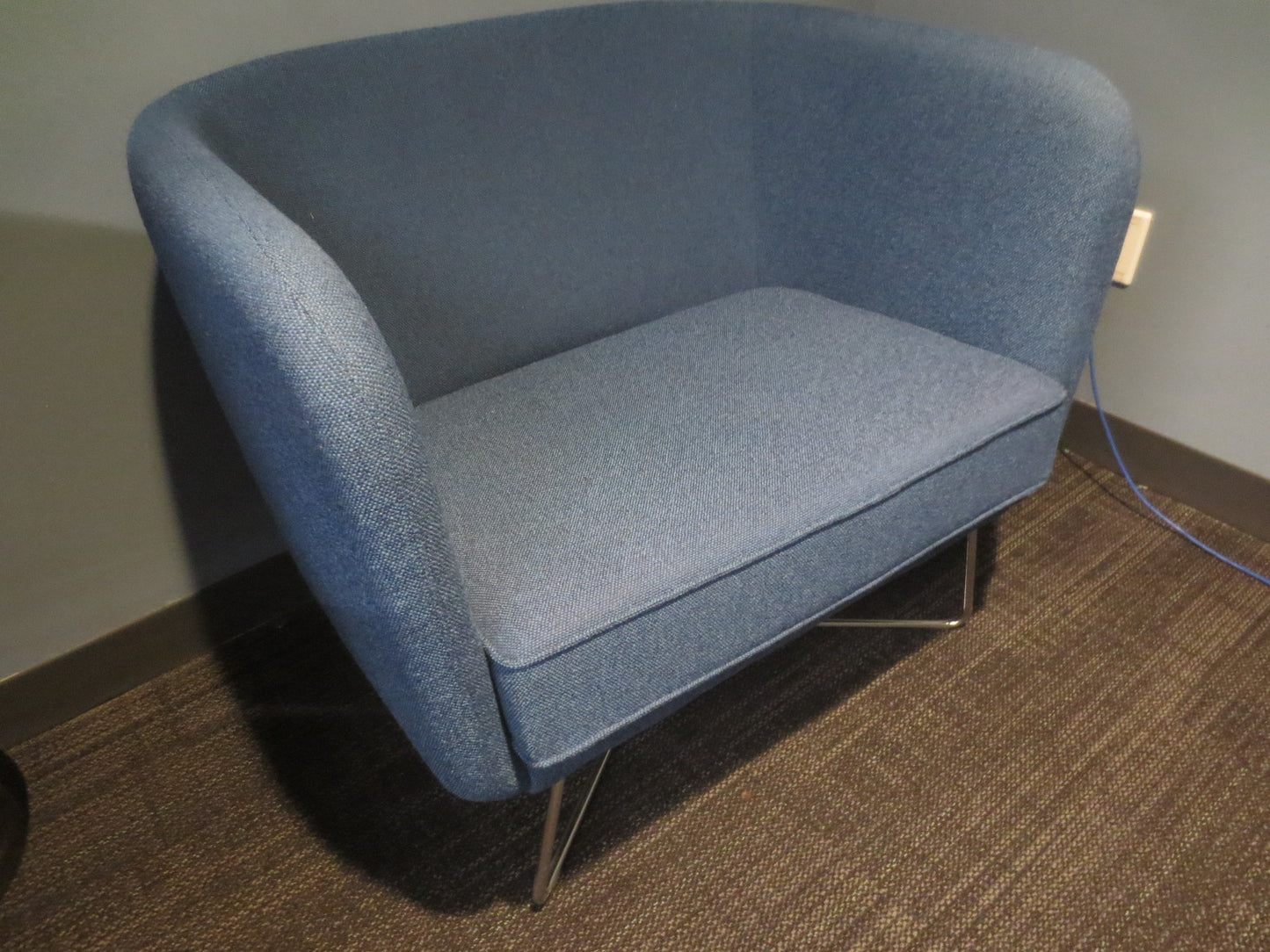Knoll Rockwell Unscripted Club Chair in Blue Fabric