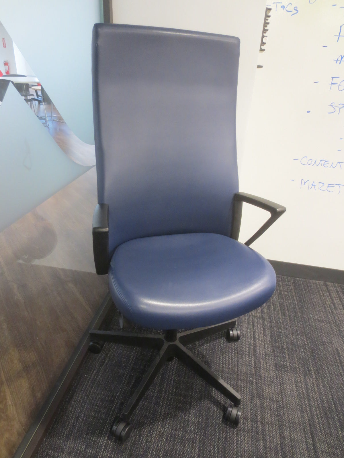 Knoll Remix Executive Highback Chair in Blue Leather
