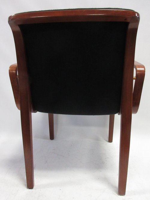 Knoll Bill Stephens Bentwood Armchairs with Black Fabric - A Pair - Bygone Icons